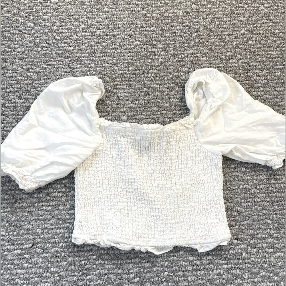 Womens White Aqua Top